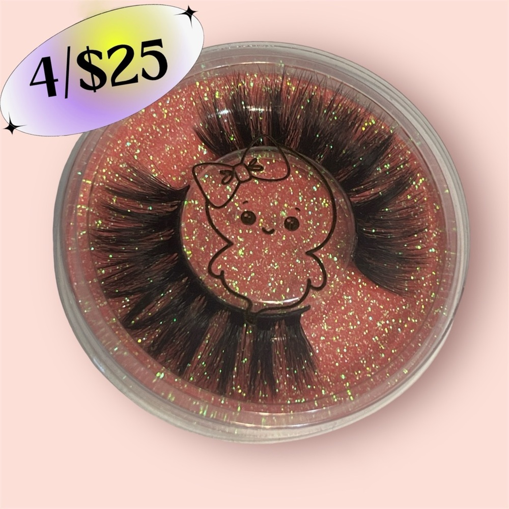 4/$25 “Dramatic Edge” Mink Reuseable Makeup Strip Eyelashes